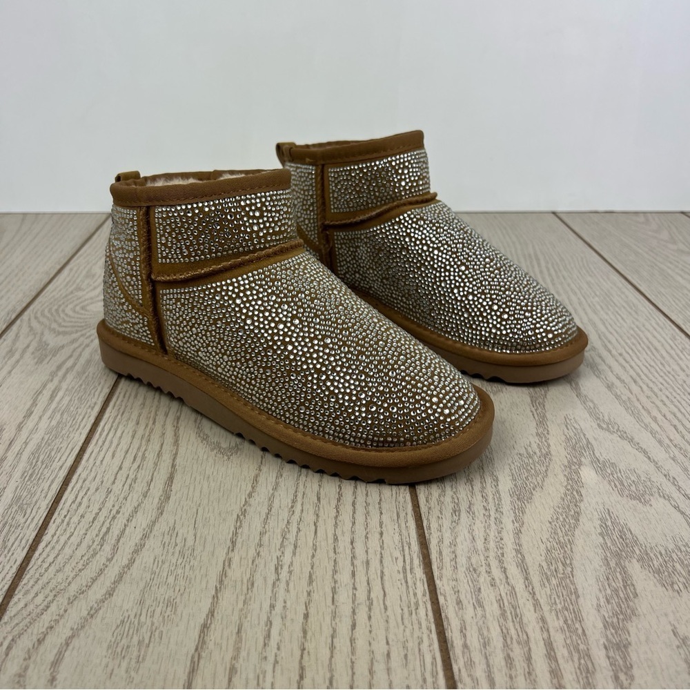 I.N.C. International Concepts Ariee Mini Cold Weather Booties 8M Tan Bling $60